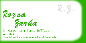 rozsa zarka business card